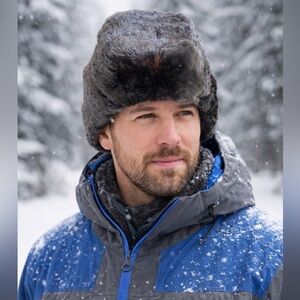 Hudson Seal Recycled Muskrat Fur Winter Hat – Men’s Vintage Cold Weather Cap